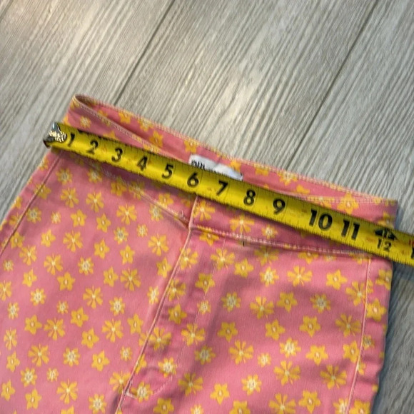 Zara Retro Daisy Floral Flare High Rise Bohemian Jeans 60s 70s 80s 90s size 2 - Picture 10 of 15